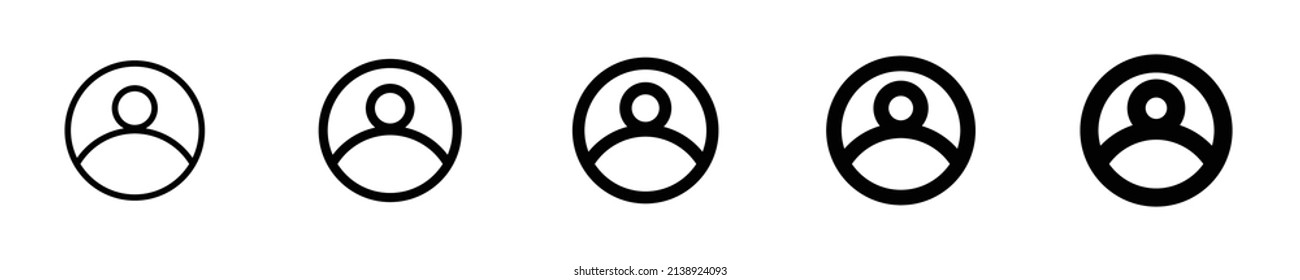 Set of login or sign up an account from thin to bold suitable for icon of website or app