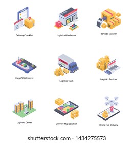 Set of Logistic Delivery Icons 
