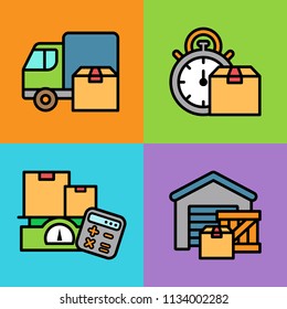 Set of logistic and delivery icons. Vector illustration