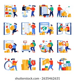 Conjunto de Ilustrações Simples Logísticas