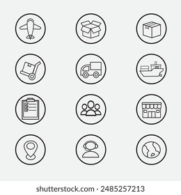 set of logistic icons good for symbol, logo, element design 