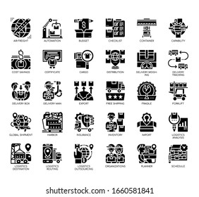 Set of logistic thin line and pixel perfect icons for any web and app project. 