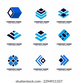 set of logo abstract heometry vector icon
