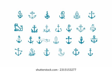 set of logo anchor vector illustration