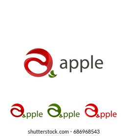 Set Logo apple. Sign abstract apple.