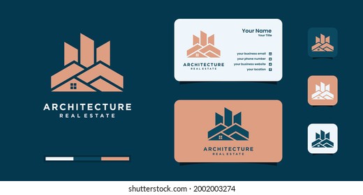 Set logo architecture with line concept logo design templates