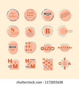 Conjunto de vectores de diseño de distintivos de logotipo