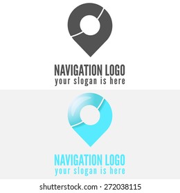 Set of logo, badge, label, emblem or logotype elements for navigation, map, web, business compass and other design