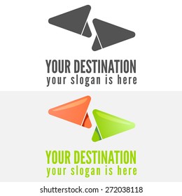 Set of logo, badge, label, emblem or logotype elements for navigation, map, web, business compass and other design
