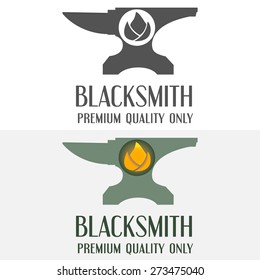 Set of logo, badge, label, emblem and logotype elements for blacksmith