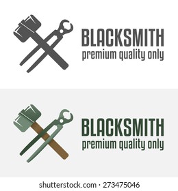 Set of logo, badge, label, emblem and logotype elements for blacksmith