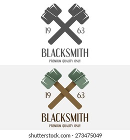 Set of logo, badge, label, emblem and logotype elements for blacksmith