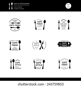 Set of Logo and Badge for Restaurant and Cafe 
