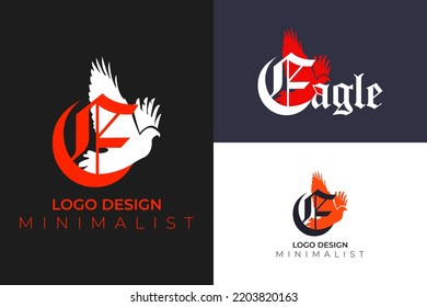 conjunto de logotipo pájaro con concepto minimalista