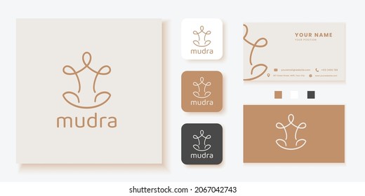 A set of logo and brand identity design elements for spa, yoga and wellness start-ups