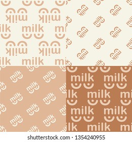 Set. Logo with breast. Vector illustration of seamless patterns.