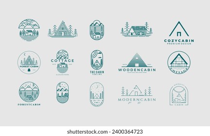 set of logo the cabin vector 