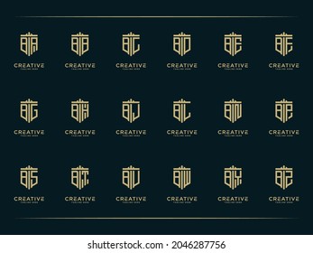 Establecer la colección de logotipos B y demás plantillas de diseño de logotipo en monograma.
