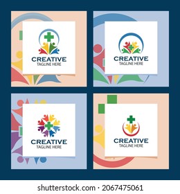 set logo collection, people group and health community 