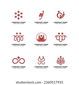 set of logo community peole vector illustration
