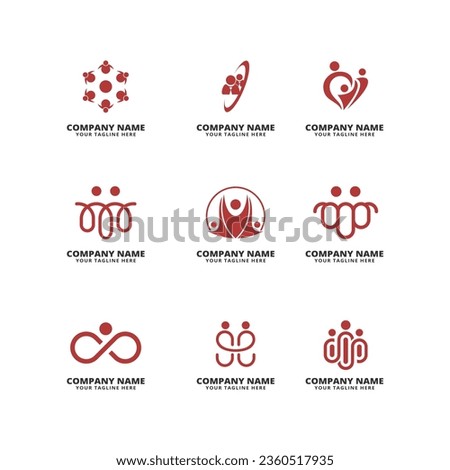 set of logo community peole vector illustration