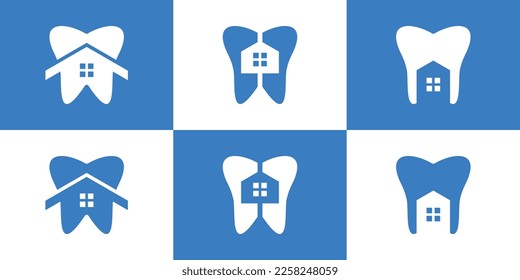 set logo dental and home vector,inspiration, illustration