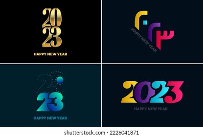 Conjunto de diseño de logotipo 2023 Feliz Año Nuevo. plantilla de diseño de números 2023. Decoración navideña 2023 Símbolos de Feliz Año Nuevo. Diseño moderno de Navidad para banner. red social. portada y calendario