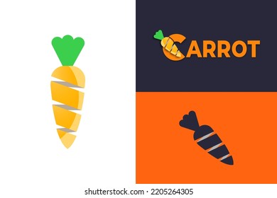 conjunto de diseños de logotipo con concepto de zanahoria