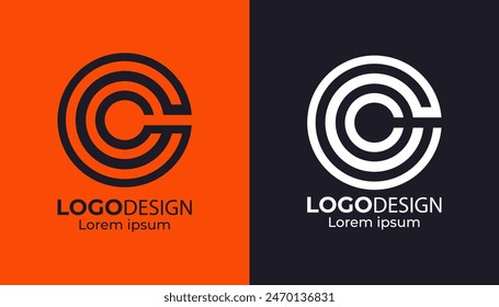 set of logo design with circle concept