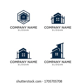 set logo design for construction and service 