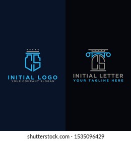 Set logo design inspiration for companies from the initial letters of the CS logo icon. -Vectors
