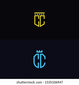 Set logo design inspiration for companies from the initial letters of the CC logo icon. -Vectors
