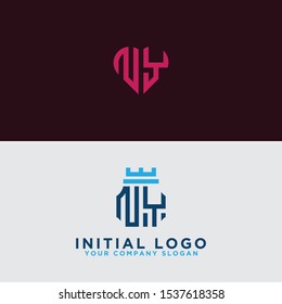 Set logo design, Inspiration for companies from the initial letters of the NY logo icon. -Vectors