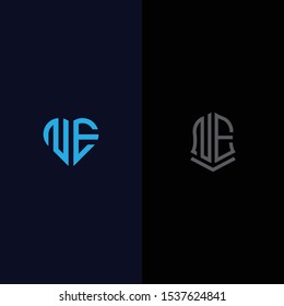 Set logo design, Inspiration for companies from the initial letters of the NE logo icon. -Vectors