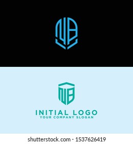 Set logo design, Inspiration for companies from the initial letters logo icon NB. -Vectors