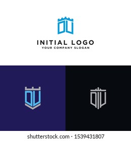 Set logo design inspiration, for companies from the initial letters of the DU logo icon. -Vectors