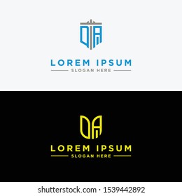 Set logo design inspiration, for companies from the initial letters of the DA logo icon. -Vectors
