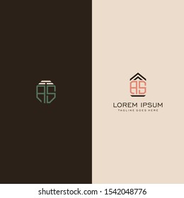 Set logo design inspiration for companies from the initial letters AS logo icon. -Vectors