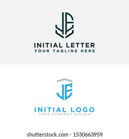 Set logo design inspiration for the company from the initial letters JE logo icon. -Vectors
