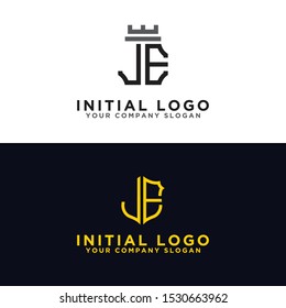 Set logo design inspiration for the company from the initial letters JE logo icon. -Vectors
