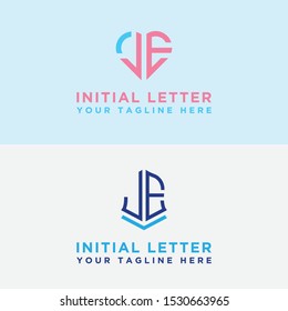 Set logo design inspiration for the company from the initial letters JE logo icon. -Vectors
