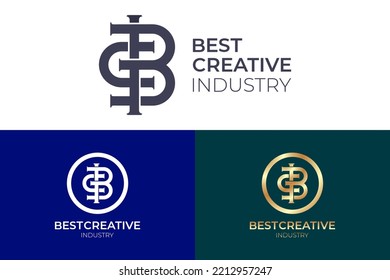 conjunto de diseños de logotipo con conceptos de marca de letras
