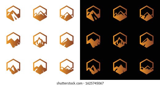 set logo design Mountain vector template
