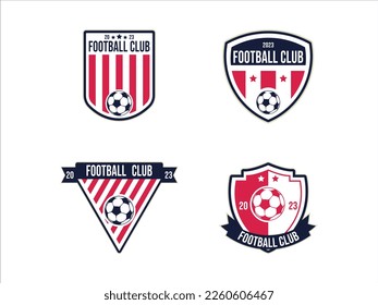 Set of logo design templates for soccer and team sports. Vector illustration on white background