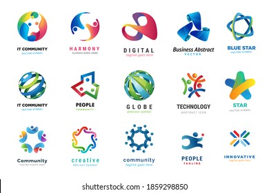 25 Set Icon Logo Community Network Stock Vector (Royalty Free) 1681576282