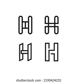 Conjunto de diseños de logotipos que comienzan con la letra H, adecuada para nombres de personas o nombres de negocios