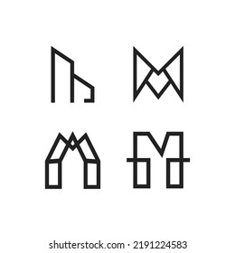 Set of Logo Designs Starting With the Letter M, Suitable for People's Names or Business Names