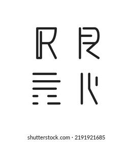 Set von Logo-Designs, beginnend mit dem Buchstaben R, geeignet für Namen von Menschen oder Firmennamen