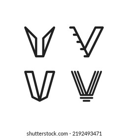 Set von Logo-Designs, beginnend mit dem Buchstaben V, geeignet für Namen von Personen oder Firmennamen