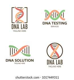 Set of logo with DNA and a place for text. Vector illustration